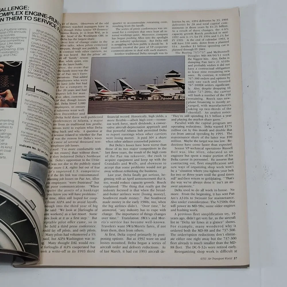 Air Transport World Magazine - June 1993 - Vintage Aviation Publication